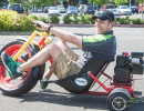 Crew member Andy Frezza takes the Lux Performance Big Wheel for a spin. (Photo: Jeff Boerio)