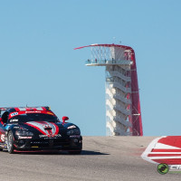 Cindi during a test session, with the landmark COTA observation tower in the background. (Photo: Jeff Boerio)