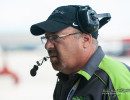 Crew Chief Fred Lux prepares to spot for Steve during the Trans Am race at Homestead. &nbsp;(Photo: Jeff Boerio)
