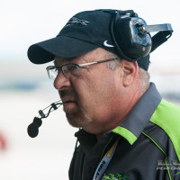Crew Chief Fred Lux prepares to spot for Steve during the Trans Am race at Homestead. &nbsp;(Photo: Jeff Boerio)