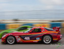 Steve and a car from another class during the Trans Am race.  (Photo: Jeff Boerio)