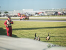 Local parents were taking their kids for a stroll prior to the practice session. (Photo: Jeff Boerio)