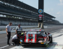 The crew takes some measurements during qualifying. (Photo: Jeff Boerio)