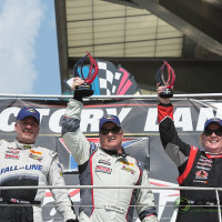 Cindi on the podium at Indianapolis Motor Speedway. (Photo: Jeff Boerio)