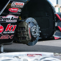 One of our Forgeline wheels is ready to go back on the car after a brake change (Photo: Jeff Boerio)