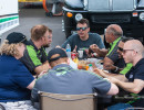 The Lux Performance Team sits down for a meal at IMS (Photo: Jeff Boerio)