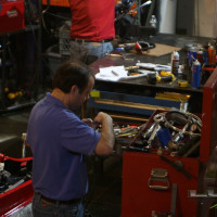 In the shop prepping for the 2011 racing season.