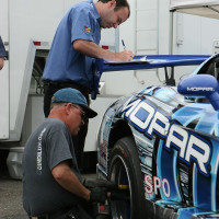 Preparing the car in 2009.