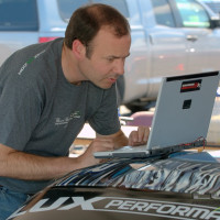 Collecting data in-between sessions at the Rose Cup Races in 2011.