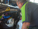 Crew Chief and husband Fred Lux gets Cindi ready to race.  (Photo: Jeff Boerio)