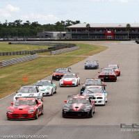 Steve and Cindi lead the TA3 class to the green flag.  (Photo: Chris Clark)