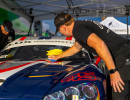 Wiping down the car at the end of the day. 