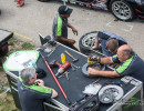 Quick brake change between sessions.  (Photo: Jeff Boerio)