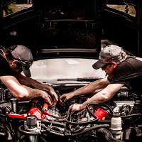 Working under the hood. 