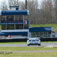 Testing the Comp Coupe at Portland International Raceway.