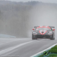 Rain came during qualifying, forcing Cindi to pit for rain tires.  (Photo: Chris Clark)