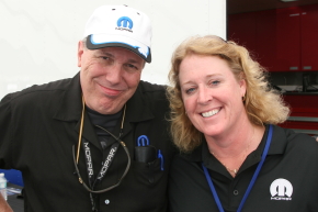 Cindi with Mike Stephens, Program Manager of Mopar Motorsports. (Photo: Jeff Boerio)
