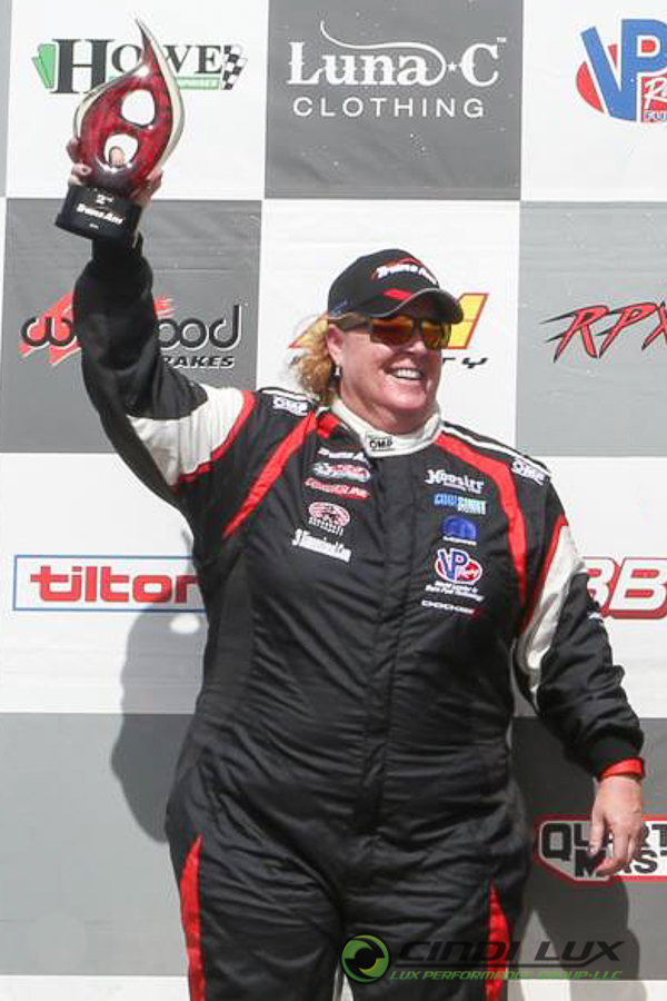 Cindi earned her 4th podium finish of 2016 with a 2nd place at NOLA Motorsports Park. (Photo: Chris Clark)